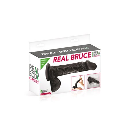 Gode Ventouse Réaliste Noir 23cm Bruce Real Body
