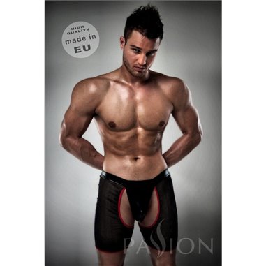 Boxer noir et rouge avec string 012 Passion