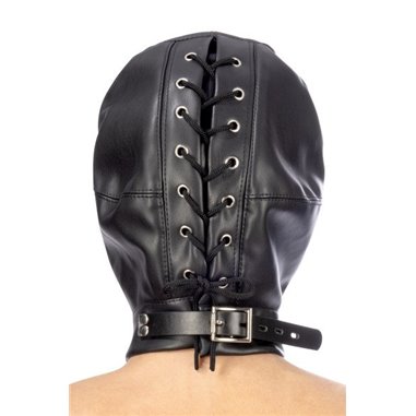 Cagoule yeux bouche sangle lacet Fetish Tentation