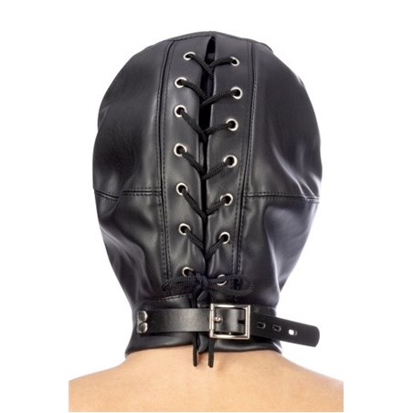 Cagoule yeux bouche sangle lacet Fetish Tentation