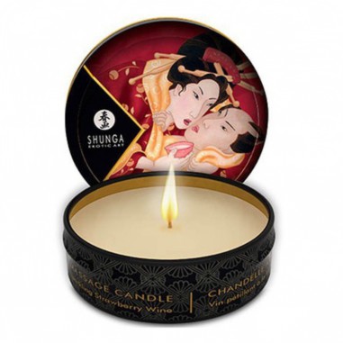 Shunga - Mini bougie de massage - Romance fraise