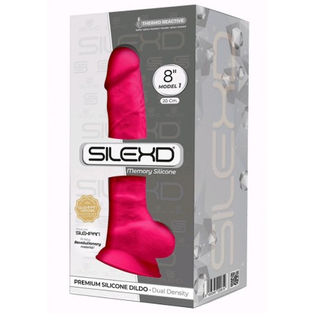 SilexD 8 - Gode réaliste double densité - 20 cm Rose