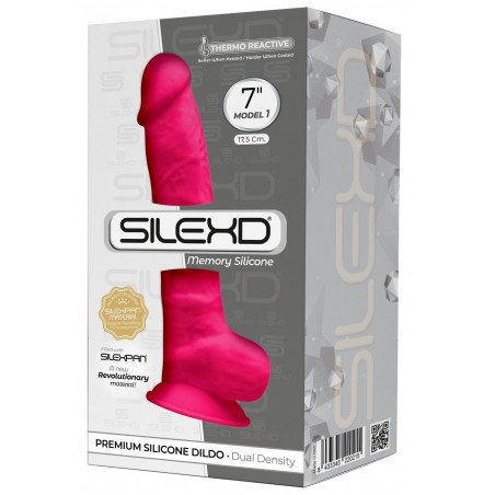 SilexD 7 - Gode réaliste double densité - 17,5 cm rose