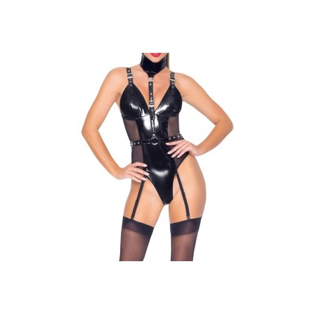 Body Porte-Jarretelles -Black Level -  Vinyle noir