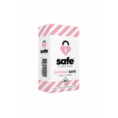 Safe - Intense "Ribs & Nobs" - 10 préservatifs
