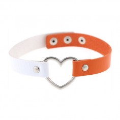 Ras de cou Heart Duo Blanc-Orange