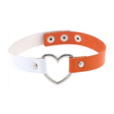 Ras de cou Heart Duo Blanc-Orange