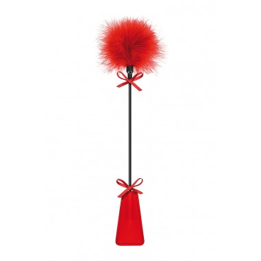 Sweet Caress - Cravache, tapette avec pompon rouge
