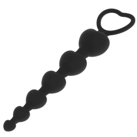 Black&silver - Mila - Chaîne anale 5 coeurs  - 18 cm