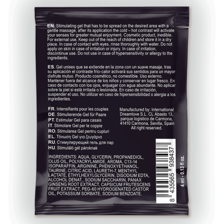 Spartan - Gel améliorant l'érection à effet chaud/froid - 100% vegan 4 ml