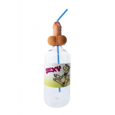 Divertysex - Bouteille avec paille pénis chair...