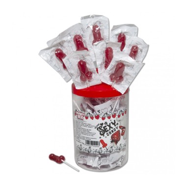 Bonbon - Sucettes mini pénis saveur fraise/cerise