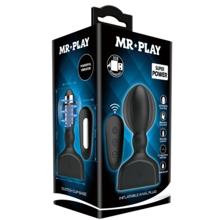 Mr Play - Plug anal gonflable / vibrant avec télécommande