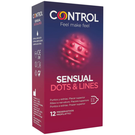 Control - Préservatifs points et lignes - Latex naturel - 12 unités