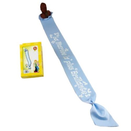 Echarpe "la mariée la plus brillante" avec pénis - Bleu