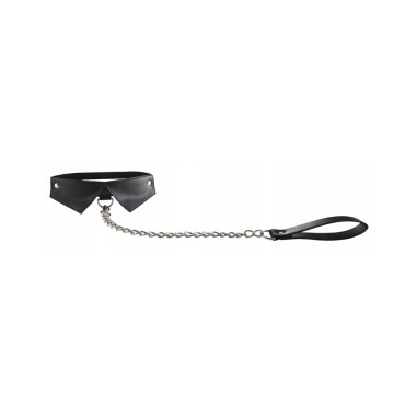 Collier à collerette - cuir noir
