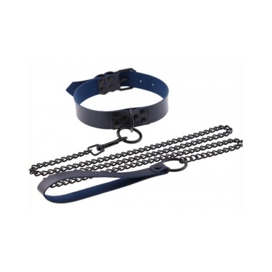 Collier et laisse Punk - Bleu marine