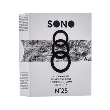 Lot de 3 cockrings Silicone Sono n°25 Gris