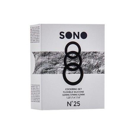 Lot de 3 cockrings Silicone Sono n°25 Gris