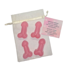 4 minis savons en forme de pénis - Melon