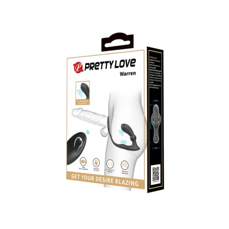 Pretty Love - Warren - Plug anal vibrant avec cockring télécommandé