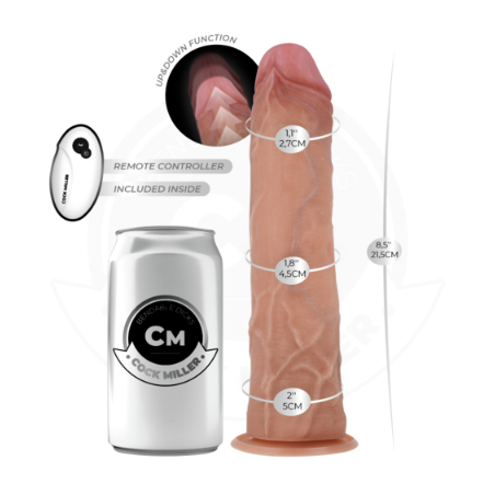 Cock Miller - Gode réaliste à ventouse avec télécommande pour le va et vient - 21.5 CM
