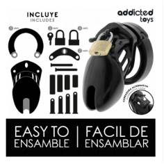 Samourai - Cage de chasteté -  11 x 5.5 cm - Noir 2