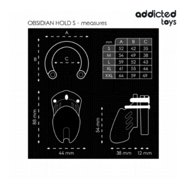 Samourai - Cage de chasteté -  11 x 5.5 cm - Noir