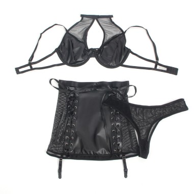Ensemble 3 pièces - Subblime - Simili cuir noir...