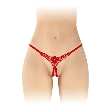 String ouvert - Cottelli - Broderie - Rouge