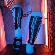 Chaussettes hautes Eternity Noir-Turquoise 2