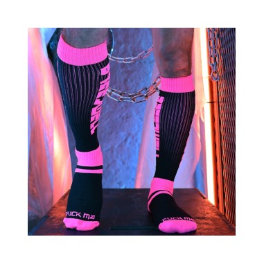 Chaussettes hautes Eternity Noir-Rose Neon