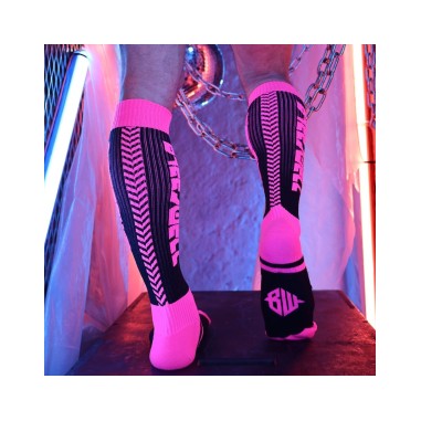 Chaussettes hautes Eternity Noir-Rose Neon