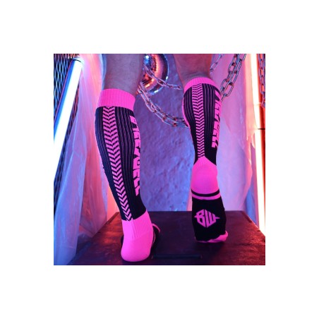 Chaussettes hautes Eternity Noir-Rose Neon