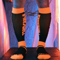 Chaussettes hautes Eternity Noir-Orange Neon