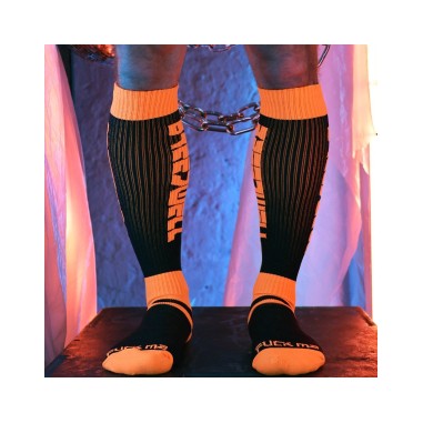 Chaussettes hautes Eternity Noir-Orange Neon