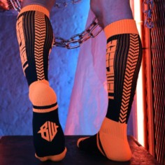 Chaussettes hautes Eternity Noir-Orange Neon 2