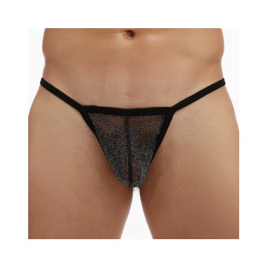 String Visibly Noir pailleté - M