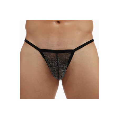 String Visibly Noir pailleté - M