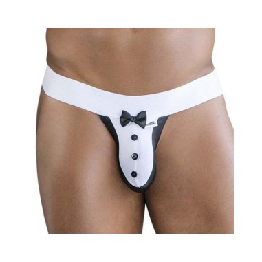 Déguisement - String Nestor Blanc-Noir - S/M