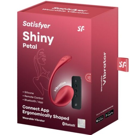 Satisfyer - SHINY PETAL STIMULATEUR À TÉLÉCOMMANDE À DISTANCE G POINT ROUGE APPLICATION GRATUITE