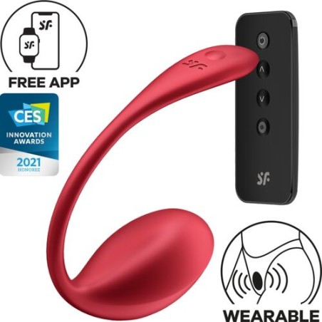 Satisfyer - Shiny petal - Stimulateur vaginal/clitoridien connecté - Rouge