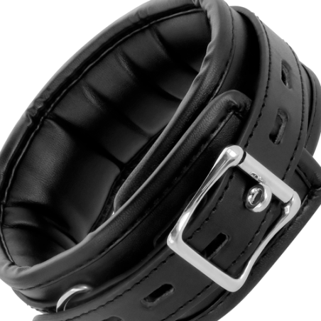 Darkness - Collier en cuir souple avec laisse