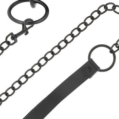 Darkness - Collier noir avec laisse