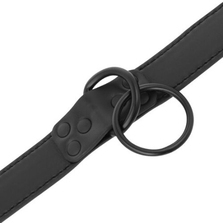 Darkness - Collier noir avec laisse