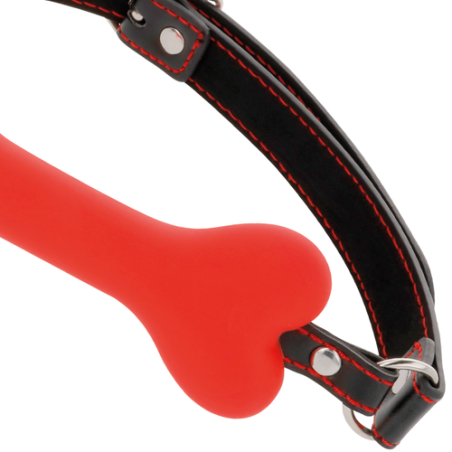 Darkness - Bâillon os en silicone - Rouge