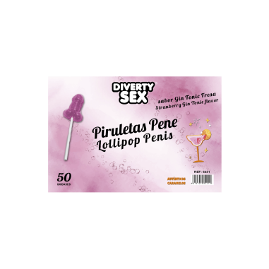 Bonbon - Sucettes mini pénis saveur Gin Tonic