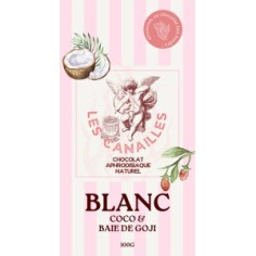 Tablette de Chocolat Aphrodisiaque Blanc Coco & Baie de...