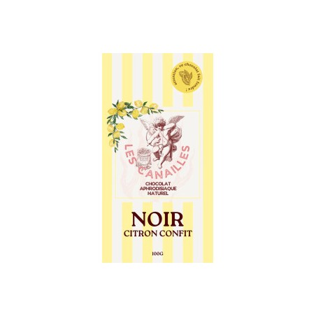Tablette de Chocolat Aphrodisiaque Noir Citron Confit 100g