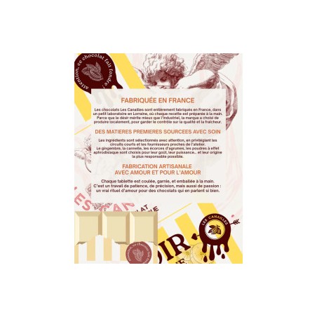 Tablette de chocolat aphrodisiaque au lait - 100g